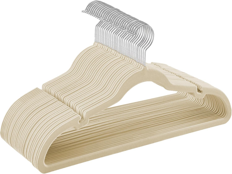 SONGMICS HOME CRF029K03 weißer Samt Kleiderbügel