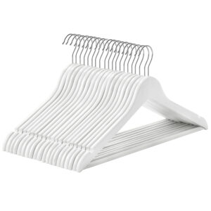 SONGMICS HOME CRW03W10 weißer Kleiderbügel aus Holz