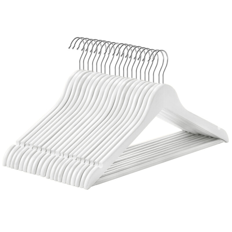 SONGMICS HOME CRW03W10 weißer Kleiderbügel aus Holz