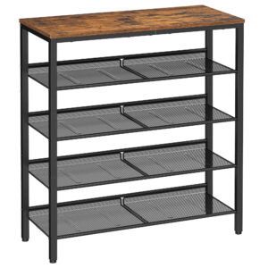 SONGMICS HOME LBS038B01 5 Ebene schwarzer Schuhregal aus Metall