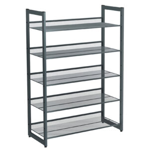 SONGMICS HOME LMR005BV1 5 Ebene schwarzer Schuhregal aus Metall